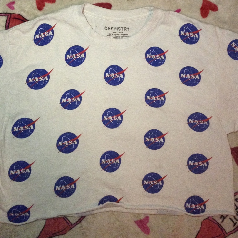 white NASA shirt